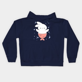 cute little mermaid bunny swimming Kids Hoodie